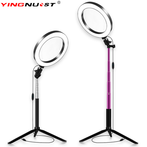 Dimmable LED Studio Camera Ring Light Photo Phone Video Light Annular Lamp With Tripods Selfie Stick Ring Fill Light For Canon ► Photo 1/6