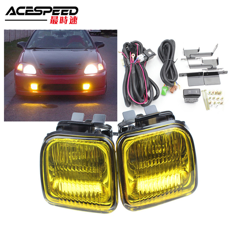 JDM Fog Lights Lamp For Honda Civic EK 1996 97 98 2 3 4DR Fog lamp Driving Lamp with Switch Yellow Clear ► Photo 1/6