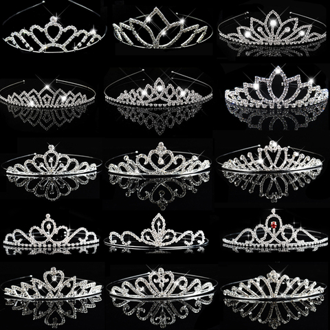 Princess Crystal Tiaras and Crowns Headband Kids Girls Prom Show Crown Bridal Wedding Party Accessories Hair Jewelry ornaments ► Photo 1/6