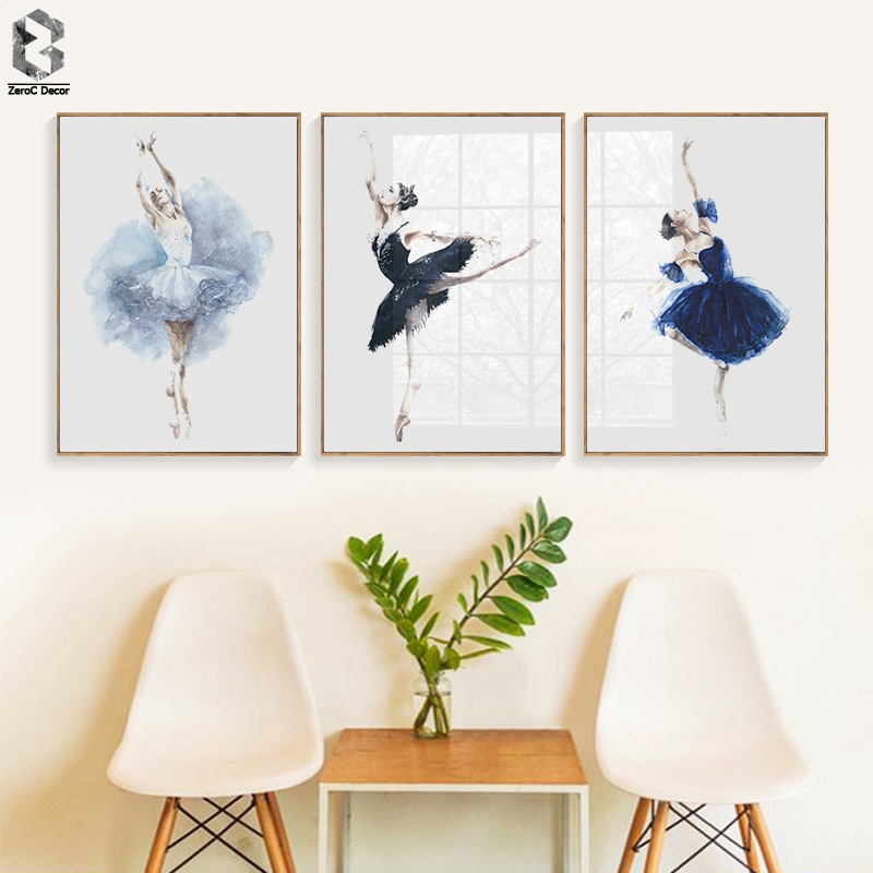 Nordic Art Dancing Girl Canvas Print Painting Home Wall Poster Decor Unframed 