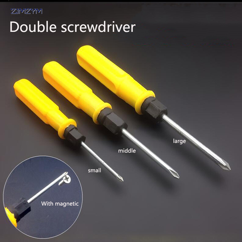 1PC 2017 Wholesale Double Head Screwdriver Slotted And Phillips For Repairing Disassemble Tool Magnetic Screwdriver ► Photo 1/6