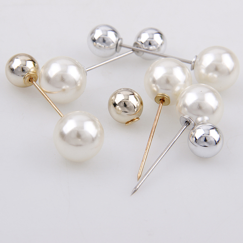 Factory Luxury Gold & Silver Plated Double Simulated Pearl Gold Alloy Brooch Pin DIY Lapel Dress Jewelry Brooches Accessories ► Photo 1/6