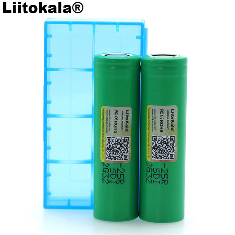 2PCS Liitokala New 18650 2500mAh Rechargeable battery 3.6V INR18650 25R 20A discharge batteries + Storage box ► Photo 1/3