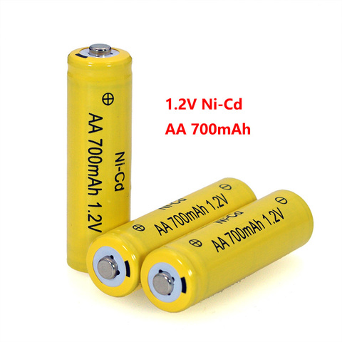 4PCS 1.2v NI-CD AA Batteries 700mAh Rechargeable nicd Battery 1.2V Ni-Cd aa For Electric remote Control car Toy RC ues ► Photo 1/5