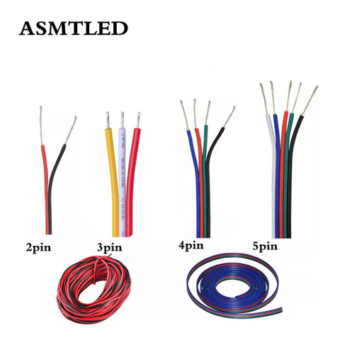 1m-100m RGB Led Connector 2pin 3pin 4pin 5pin LED Cable Extension Extend Cord Connector Wire For RGB rgbw single color LED Strip ► Photo 1/6