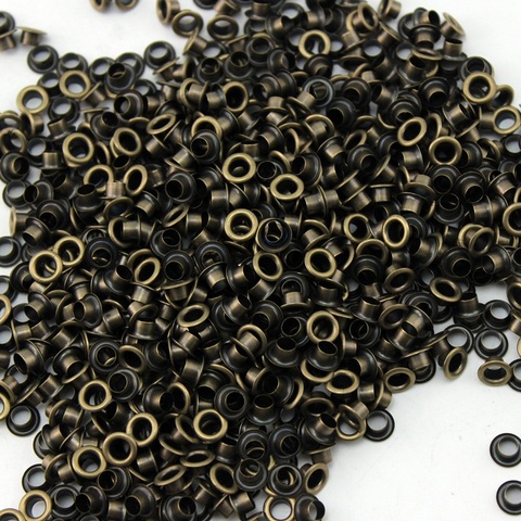500set  3.5mm 7mm 3.5mm bronze copper eyelets buttons clothes accessory handbag findings metal eyelet Antique Brass ► Photo 1/1