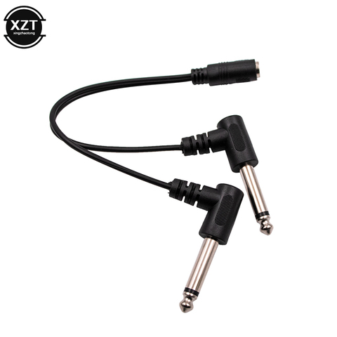 3.5mm 1/8 inch TRS Stereo Female Jack to Dual 1/4 6.35mm Male Plug Mono TS Right Angle Audio Y Splitter Cable High Quality ► Photo 1/6