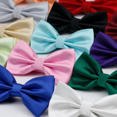 Hot Selling Plaid Bowties Groom Mens Solid Fashion Cravat For Men Butterfly Gravata Male Marriage Wedding Party Bow Ties BT-001 ► Photo 1/5