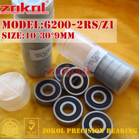 ZOKOL 6200RS Z1 bearing 6200 2RS Z1 Z3V3 6200ZZ S6200ZZ Deep Groove ball bearing 10*30*9mm ► Photo 1/6