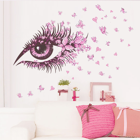 History Review On Y Girl Eyes Erfly Wall Stickers Living Bedroom Girls Room Decor Decoration Diy Home Decals Mual Poster Adesivo De Paredes Aliexpress Er White Windmill - Girl Room Wall Stickers
