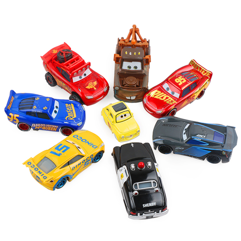 Disney Pixar Cars 2 3 Lightning McQueen Mater Jackson Storm Ramirez 1:55 Diecast Metal Alloy Car Model Christmas Kids Toys Gifts ► Photo 1/6