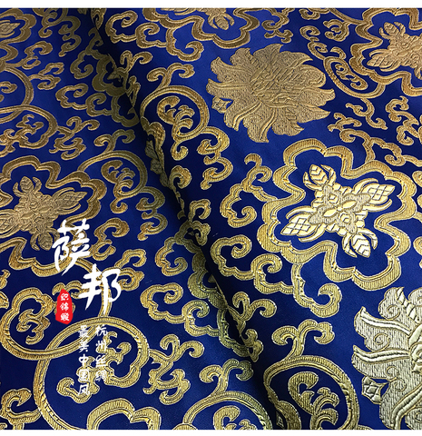 blue satin imitate silk Brocade Soft Bazin Riche African Wedding Party Garment Fabric Damask Shadda Guinea Brocade 75*50cm ► Photo 1/1