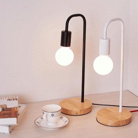 Nordic Modern Wood Desk Lights wooden Bedside Table Lamps for living room Simple Light Fixtures forRoom Decor on off switch ► Photo 1/6