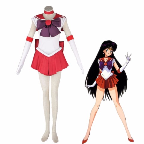 Athemis Anime Sailor Moon Rei Hino / Sailor Mars Cosplay Costume custom made Dress High Quality ► Photo 1/1