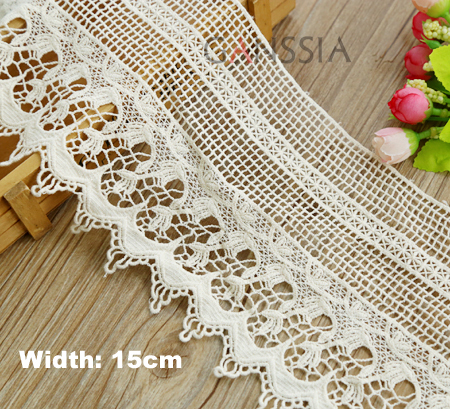 1yard Width:15cm Fashion cotton water soluble lace Garment lace trimming lace for diy Embroidered chemical lace(ss-4407) ► Photo 1/1