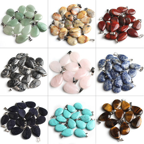 10pcs/lot natural stone water drop shape pendants charms for Necklaces making Wholesale 24*16mm ► Photo 1/5