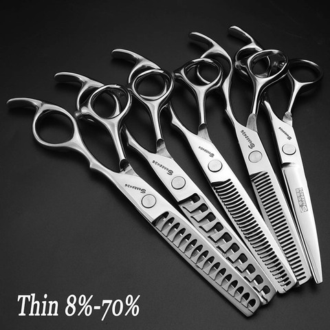 6 inch Japanese professional hairdressing scissors thinning scissors professional hairdressing scissors hairdressing set ► Photo 1/6