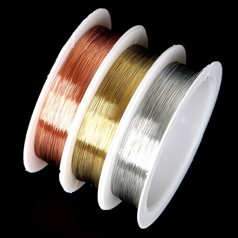 1 Roll 0.2 0.25 0.3 0.4 0.5 0.6 0.8 1mm Sturdy Alloy Copper Wire DIY Beading Wire For Jewelry Making Cord String DIY Accessories ► Photo 1/6