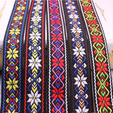 Ethnic Embroidered Jacquard Ribbons Trim DIY for Decoration Handcraft Apparel Sewing Headwear 25mm 1yard/lot ► Photo 1/6