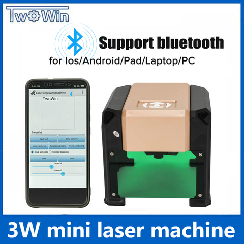 Upgrade Bluetooth 3000MW CNC Laser Engraving Machine AC 110-220V DIY Engraver Desktop Wood Router Cutter Printer ► Photo 1/6