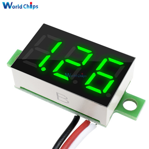 0.36 inch 3 Wires DC 0-30V Green LED Panel Voltage Meter 3-Digital Display Voltmeter Freee Shipping ► Photo 1/6