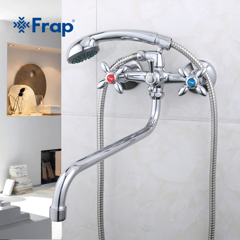 Frap Classic Shower Bath Faucet Long Nose Bathtub Mixer Hot and Cold Water Dual Handle Dual Control F2208 F2209D F2220 F2227D ► Photo 1/6