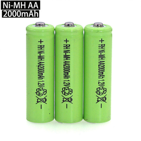 1.2V AA Ni-MH Battery 2000mAh 1.2v Rechargeable Battery High Capacity Camera/Microphone/Mouse /toys batteries ► Photo 1/6