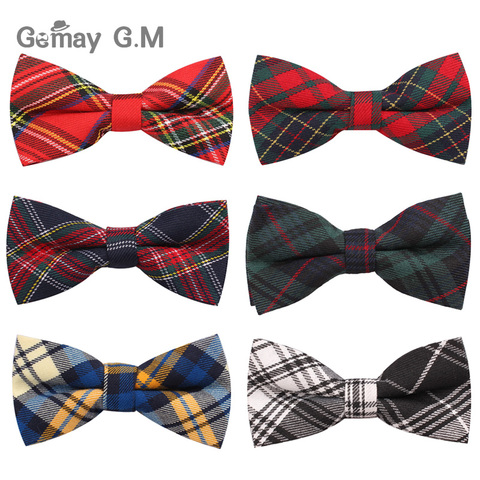 New Men Fashion Classic Plaid Bowtie Neckwear Adjustable Mens Bow Tie Polyester for wedding england style ties ► Photo 1/6