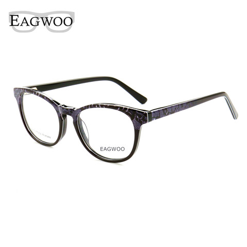 EAGWOO Women Round Designed Eyeglasses Full Rim Vintage Optical Frame Prescription Fashion Eye Glasses With Spring Temple 2394 ► Photo 1/6