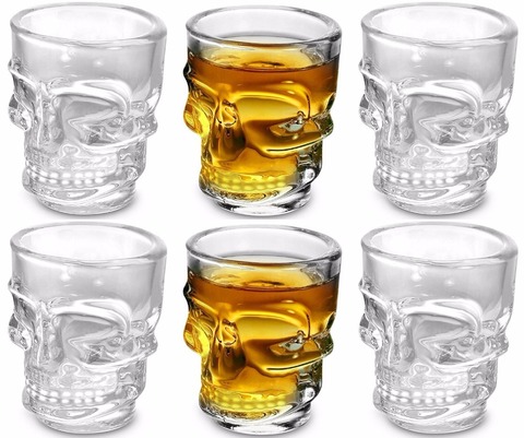 6PCS 45ml Skull Shot Glasses, Set of 6, 1.5 oz, Clear ► Photo 1/5