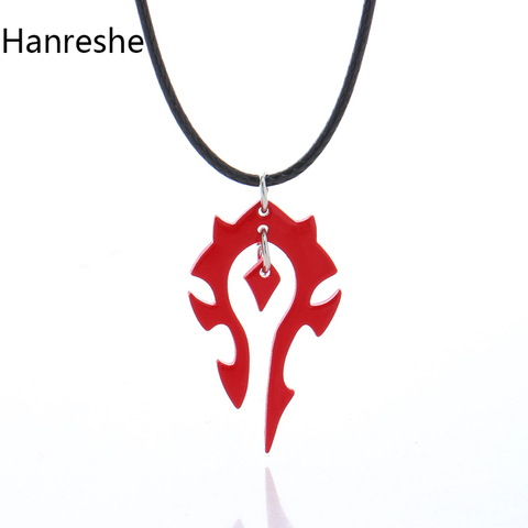 2022 WOW World of Warcraft Tribal Marks Necklace,the Leather Rope Red Horde Symble Necklace Game/Movie Jewelry Drop Shipping ► Photo 1/4