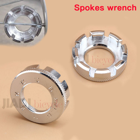 MTB Bicycle Bike Spokes Wrench Cycling 8 Way Spoke Nipple Key Repair Tools Bike Wheel Rim Spokes Spanner Bike Accessories Silver ► Photo 1/6