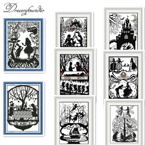 8 patterns available Fairy tales Alice Wizard of Oz cross stitch kit Cinderella Dragon 18ct 14ct 11ct embroidery needlework ► Photo 1/6