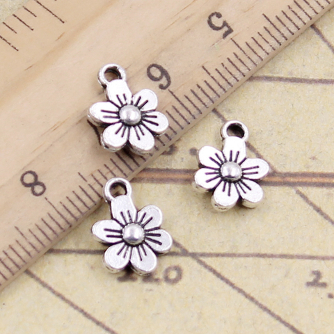 30pcs Charms Double Sided Flower 12x9mm Tibetan Silver Color Pendants Antique Jewelry Making DIY Handmade Craft ► Photo 1/1