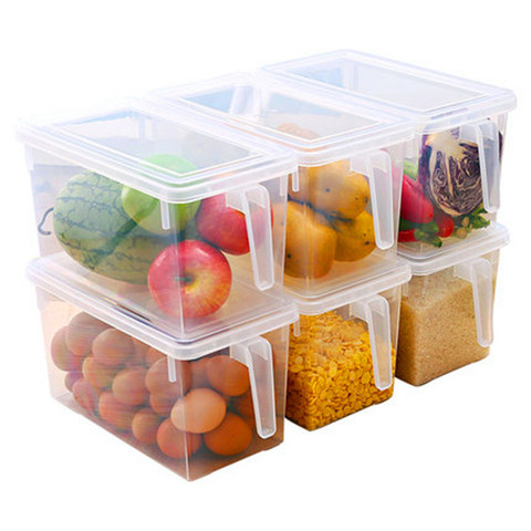 Plastic Storage Bins Refrigerator Storage Box Food Storage Containers With Lid for Kitchen Fridge Cabinet Freezer Desk Organizer ► Photo 1/1