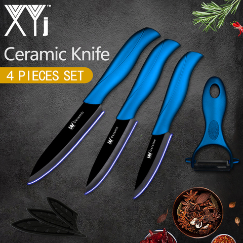 XYj Kitchen Knife Ceramic Knife Set 3 4 5 inch +Free Peeler Red Purple  Blue Multi-colors ABS+TPR Handle Kitchen Accessories - Price history &  Review, AliExpress Seller - Ceramica Store