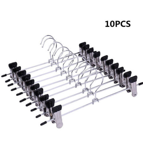 10 Piece Stainless Steel Pants Rack Clip Peg Trousers Clamp Hanger ► Photo 1/1