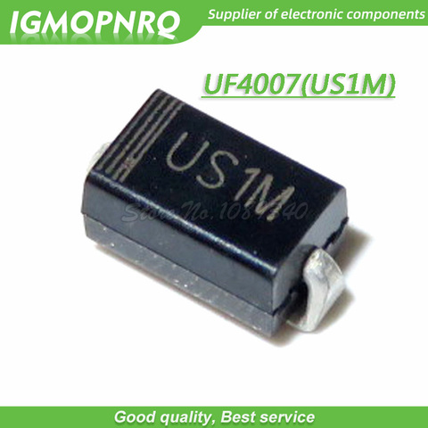100PCS SMD US1M UF4007 1A/1000V  SMA fast recovery diode rectifier New Original ► Photo 1/1