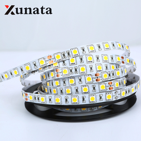 24V LED strip 5050 Waterproof Flexible rope light 5m 300leds Cold warm white / blue / red / green / yellow /RGB led tape SMD5050 ► Photo 1/4