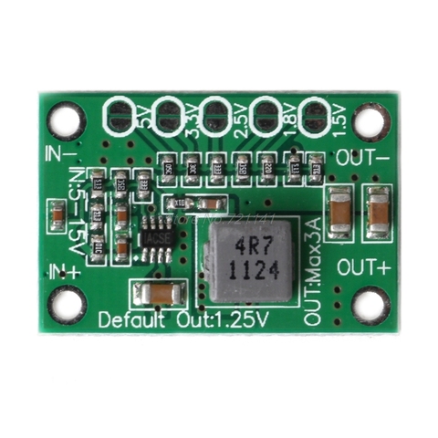 DC Buck Step Down Power Converter Board 5-16V To 1.25V 1.5V 1.8V 2.5V 3.3V 5V 3A ► Photo 1/6