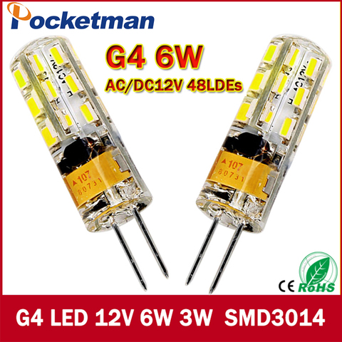 2022 New 1pcs 540Lumen 3W 6W G4 LED 12V AC DC 24/48 X3014 SMD Bulb Lamp free shipping ► Photo 1/6