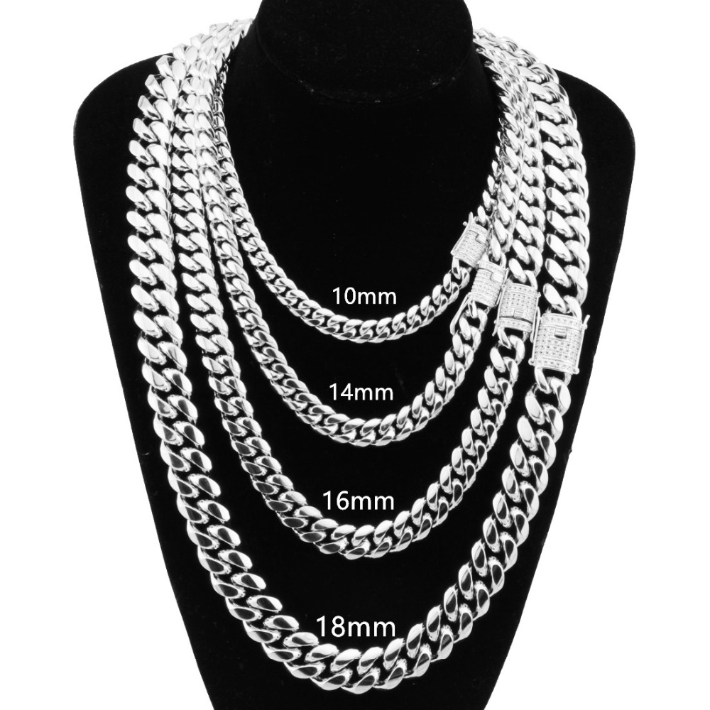 Heavy 7-40" Huge Men's Silver Stainless Steel 18mm Cuban Curb Chain Necklace 