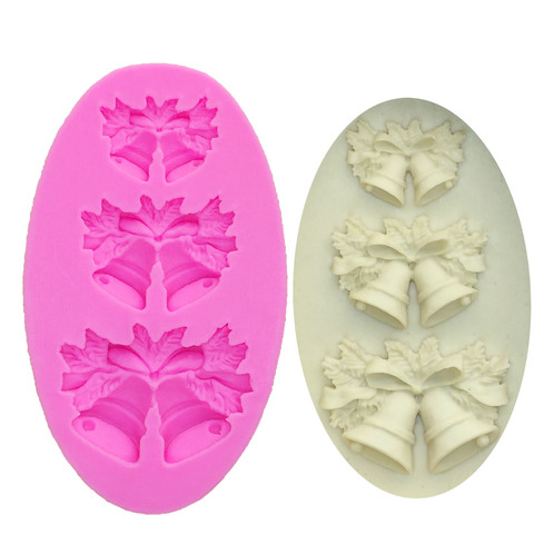 M0469 Silicone molds for cake Christmas dacoration chocolate mould christmas bells salt sculpture mold ► Photo 1/6