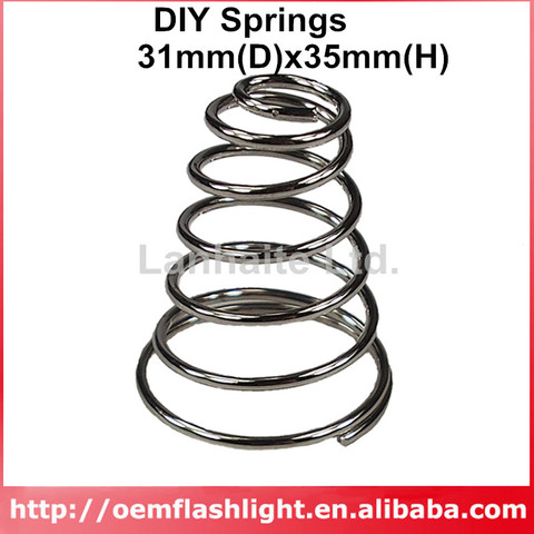 DIY Nickel-plated Battery / Driver Contact Support Springs 31mm(D)x35mm(H) for Flashlights ( 1 pc ) ► Photo 1/3