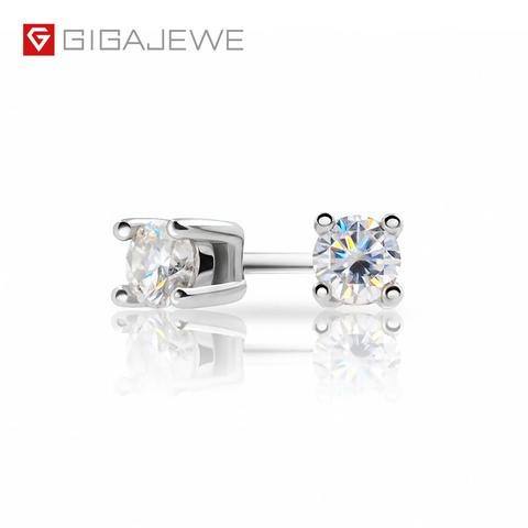 GIGAJEWE EF Round Cut Total 0.2ct Diamond Test Passed Moissanite 18K Gold Plated 925 Silver Earrings Jewelry Girlfriend Gift ► Photo 1/5