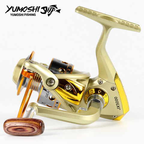 YUMOSHI Metal Spool Spinning Fishing Reel 12BB Superior Wheel for Freshwater Saltwater Fishing 1000-7000 Series 5.5:1 Wheel reel ► Photo 1/1