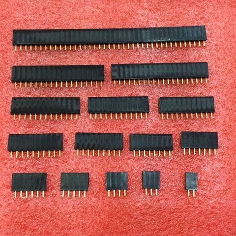 Single row female 2.54mm Pitch PCB Female Pin Header Connector Straight Single Row 2/3/4/5/6/7/8/9/10/11/12/13/14/15/16/20/40Pin ► Photo 1/5