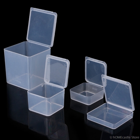 Small Square Transparent Plastic Jewelry Storage Boxes Beads Crafts Case Containers DropShip ► Photo 1/6