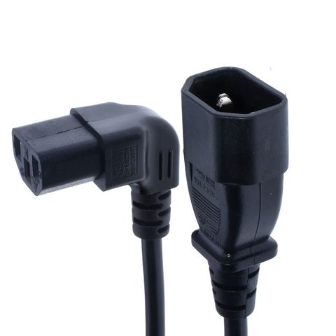 IEC 320 C14 to C13 UP angled PDU/UPS Extension Power cable,IEC male to up angled Female power cord,90 degrees angle,20cm,0.75mm ► Photo 1/1