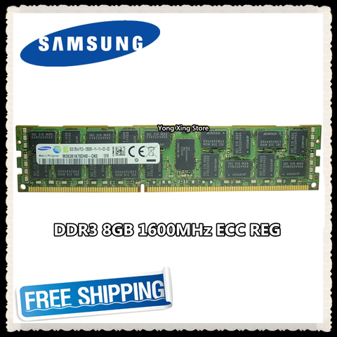 Samsung server memory DDR3 8GB 16GB 1600MHz ECC REG DDR3  PC3-12800R Register DIMM RAM 12800 8G 2RX4 X58 X79 ► Photo 1/2